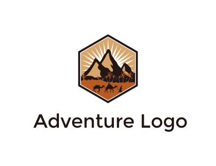 hexagon shaped desert logo