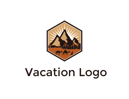 hexagon shaped desert logo