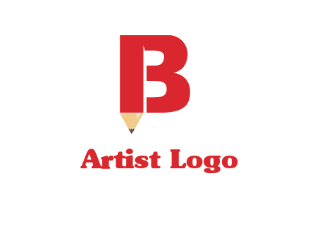 pencil incorporated with letter B logo