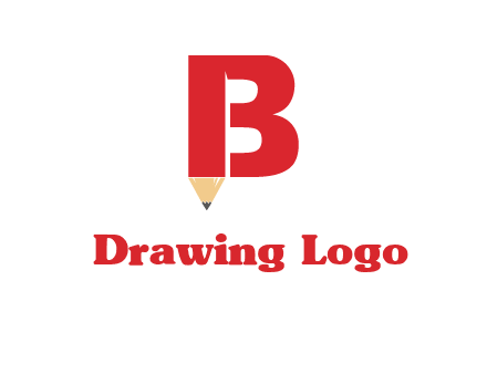 pencil incorporated with letter B logo