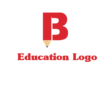 pencil incorporated with letter B logo