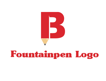 pencil incorporated with letter B logo