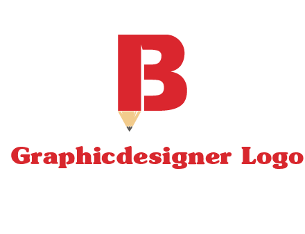 pencil incorporated with letter B logo