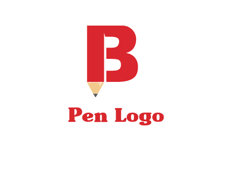 pencil incorporated with letter B logo