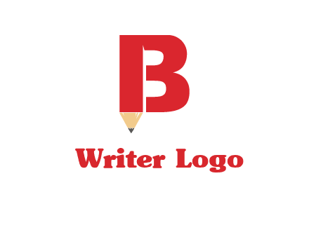 pencil incorporated with letter B logo