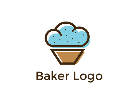 cupcake icon with cloud shaped frosting