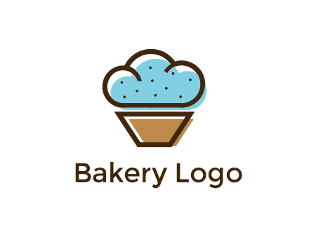 cupcake icon with cloud shaped frosting