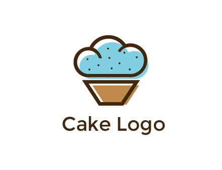 cupcake icon with cloud shaped frosting