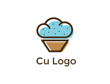 cupcake icon with cloud shaped frosting