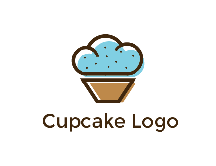 cupcake icon with cloud shaped frosting