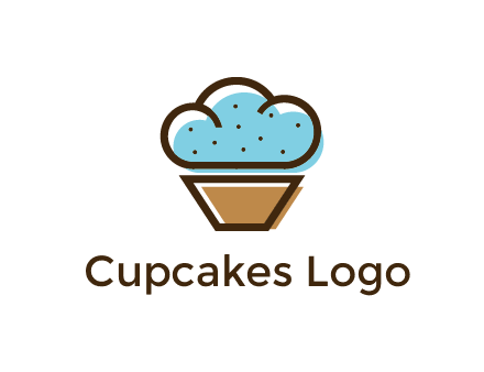 cupcake icon with cloud shaped frosting