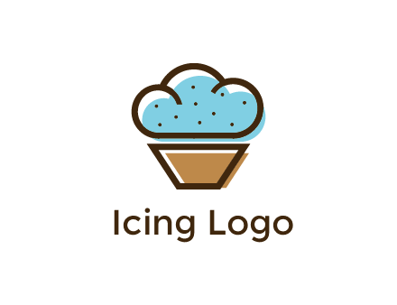 cupcake icon with cloud shaped frosting