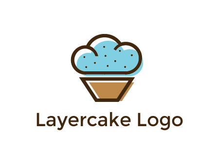 cupcake icon with cloud shaped frosting