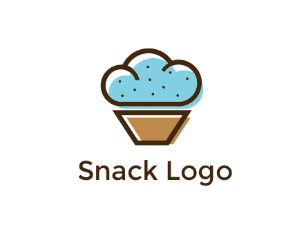 cupcake icon with cloud shaped frosting