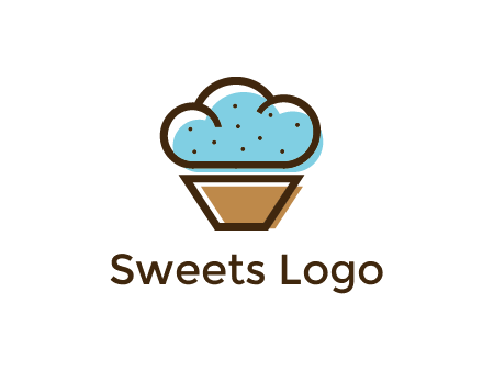 cupcake icon with cloud shaped frosting