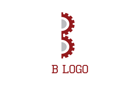 letter B made of gears logo