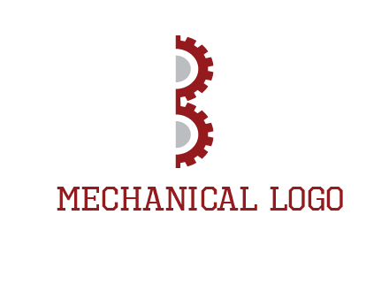 letter B made of gears logo