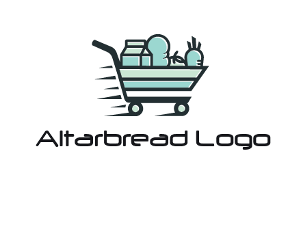 grocery shopping cart illustration