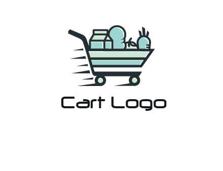 grocery shopping cart illustration