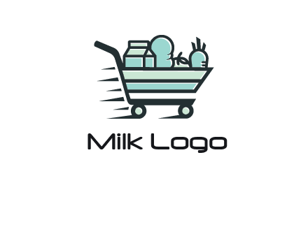 grocery shopping cart illustration