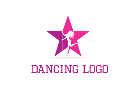 pole dance in front of star logo