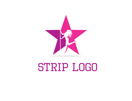 pole dance in front of star logo