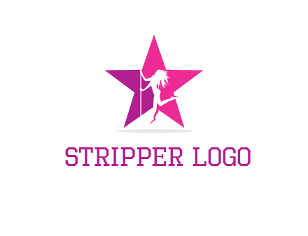 pole dance in front of star logo