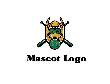 Viking duck with baseball and bats