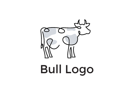 pen drawn cow icon