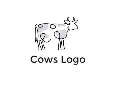 pen drawn cow icon