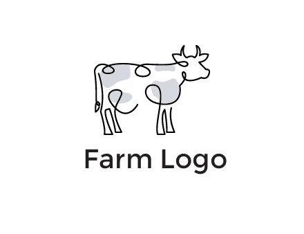 pen drawn cow icon