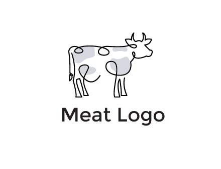 pen drawn cow icon