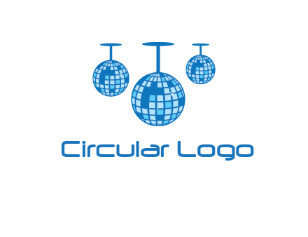 three disco balls logo