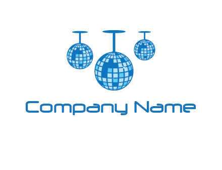 three disco balls logo