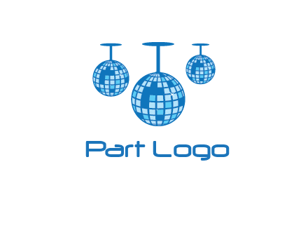 three disco balls logo