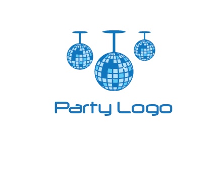 three disco balls logo