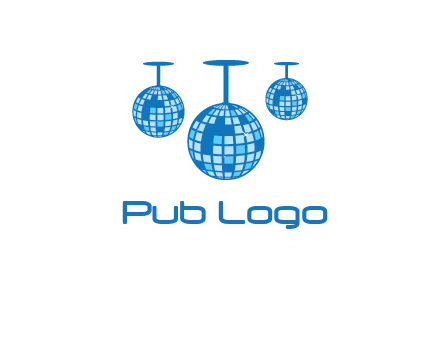 three disco balls logo