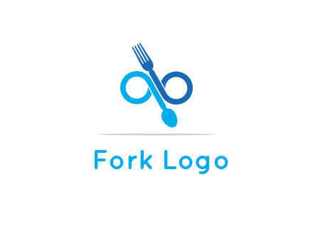 fork and spoon forming infinity sign or specs