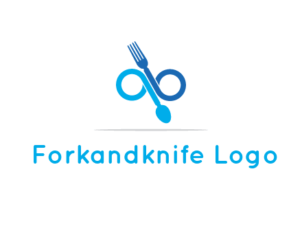 fork and spoon forming infinity sign or specs