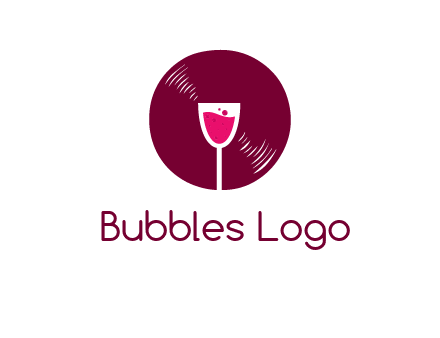 wine glass inside the disk logo