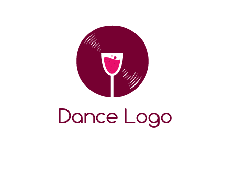 wine glass inside the disk logo