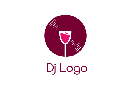 wine glass inside the disk logo