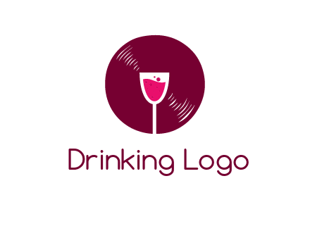 wine glass inside the disk logo