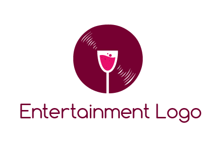 wine glass inside the disk logo