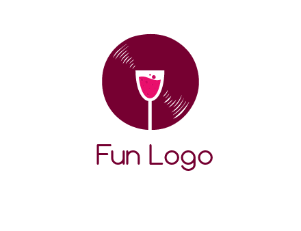 wine glass inside the disk logo