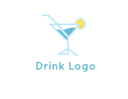 glass of juice with lemon beverage logo