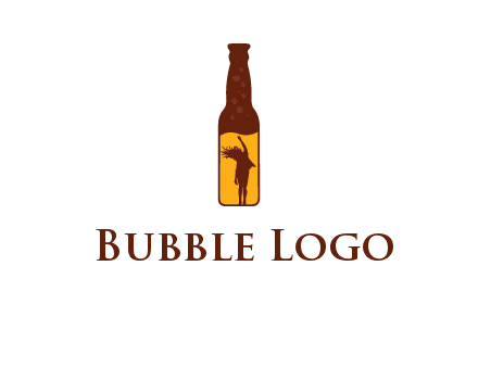 girl dancing inside wine bottle logo