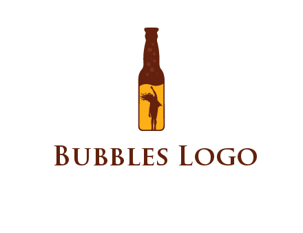 girl dancing inside wine bottle logo