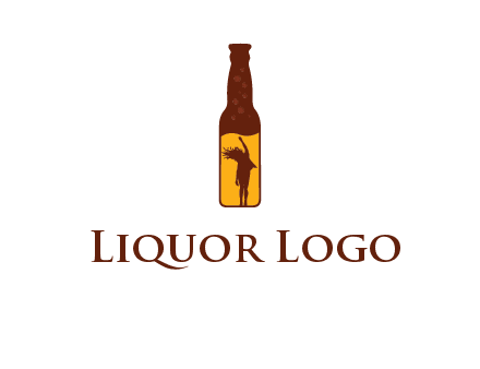 girl dancing inside wine bottle logo