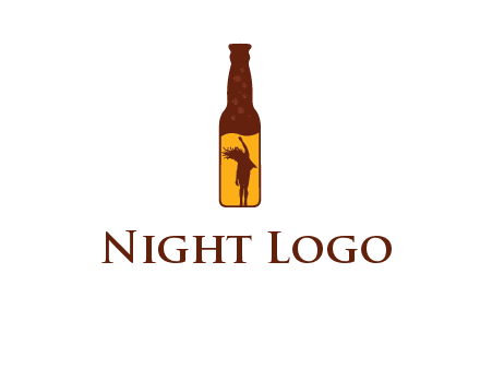 girl dancing inside wine bottle logo